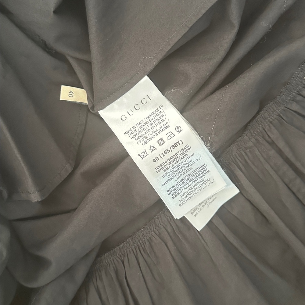 Gucci Lace-Trim Cotton‎ Maxi Dress black size 40 - Picture 8 of 9